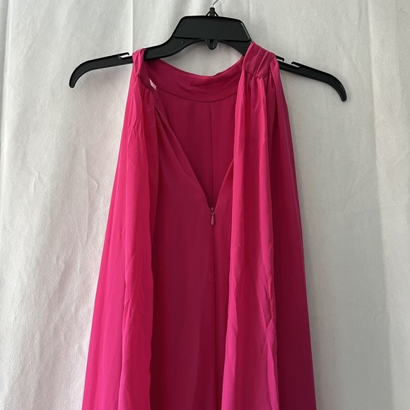 ***FREE SHIPPING*** Vince Camuto Women's Halter Jumpsuit Pomegranate Pink Romper - Picture 5 of 8